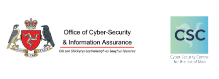 Office of Cyber-Security and Information Assurance logo alongside the Cyber-Security Centre for the Isle of Man logo